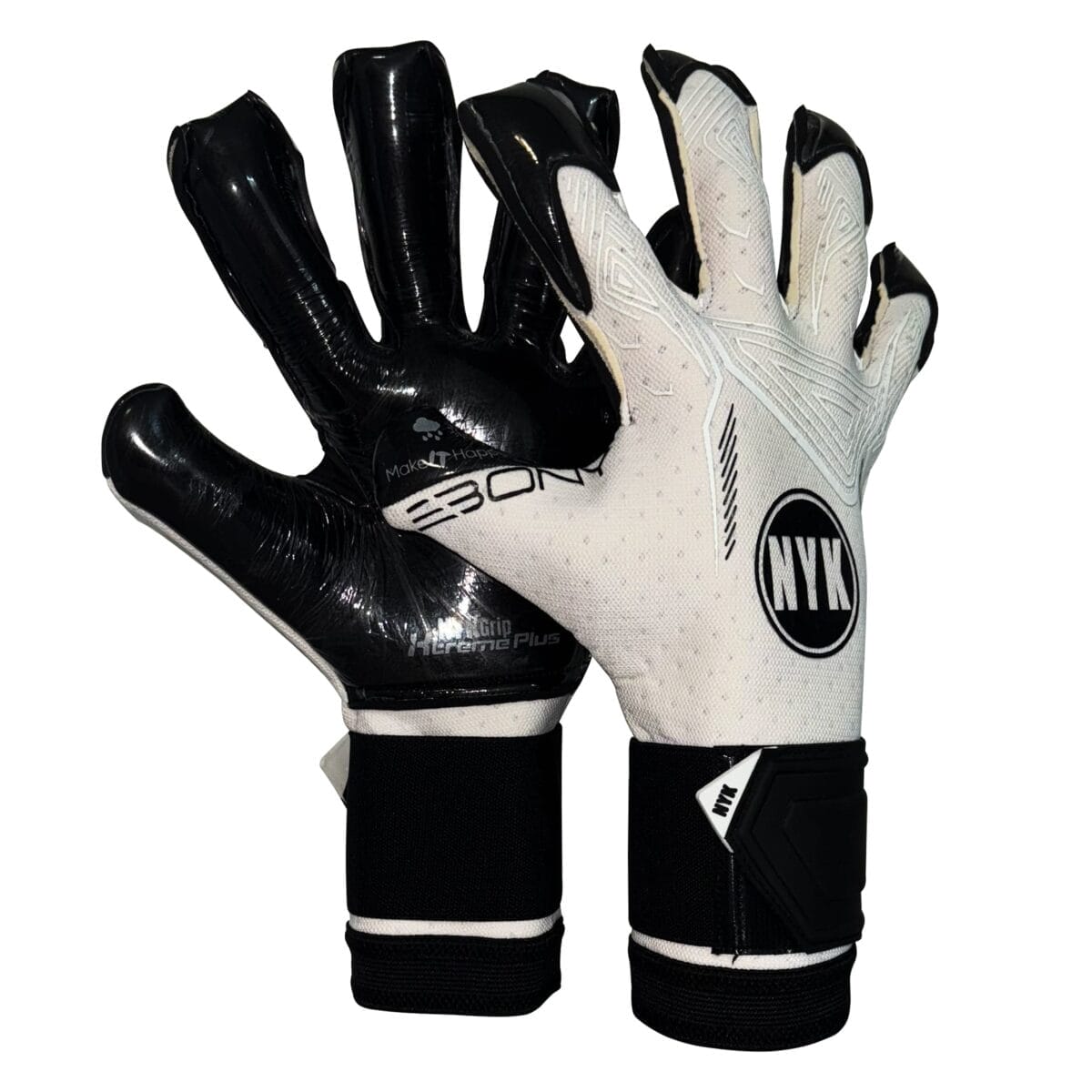 NYK Ebony goalkeeper gloves wrist strap personalization