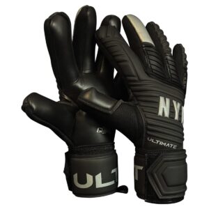Ultimate X-Grippy goalkeeper gloves Black edition backhand with punch zone