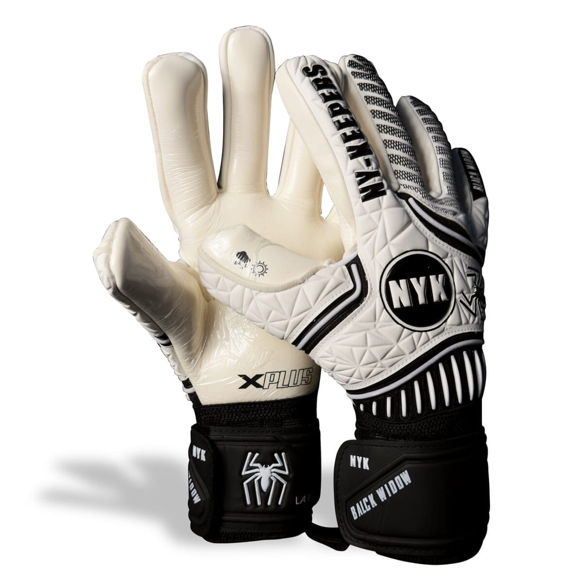 Black Widow Control goalkeeper gloves White edition palm with German latex