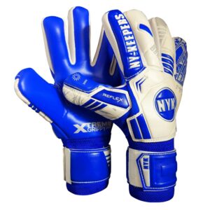 Reflex X-Grippy kids goalkeeper gloves Blue Sky edition front view