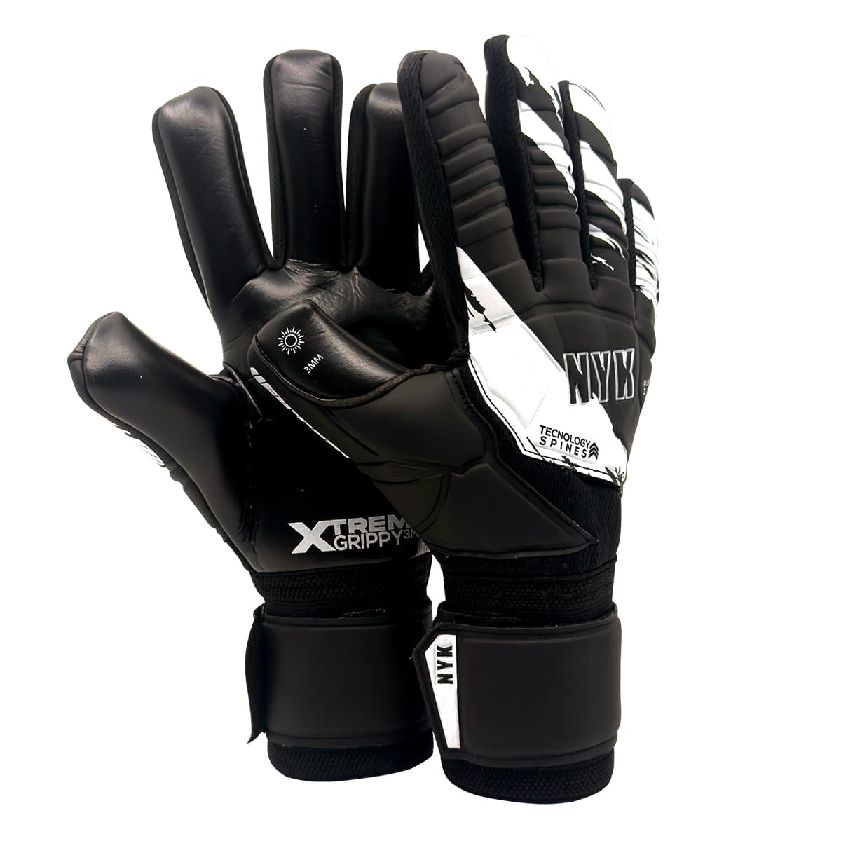 Warrior X-Grippy goalkeeper gloves Black & White edition palm with X-Grippy latex