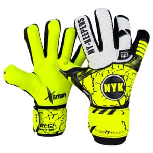 Warrior X-Grippy goalkeeper gloves Black & Yellow edition palm with X-Grippy latex