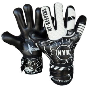 Warrior X-Grippy goalkeeper gloves Black & White edition palm with X-Grippy latex